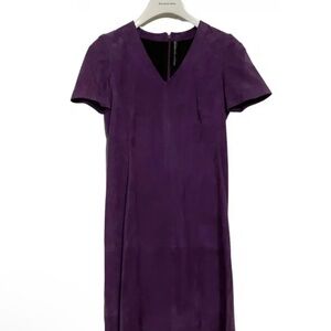 Balenciaga Suede Leather purple Short Sleeve Dress in a very good condition